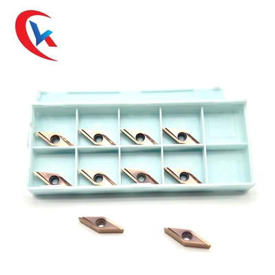 CNC ফিনিশিং ব্লেড VBGT 110302R-Y ব্রোঞ্জ পরিধান-প্রতিরোধী আবরণ এইচআরএ 91.8 টংস্টেন কার্বাইড সন্নিবেশ