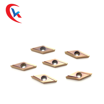 CNC ফিনিশিং ব্লেড VBGT 110302R-Y ব্রোঞ্জ পরিধান-প্রতিরোধী আবরণ এইচআরএ 91.8 টংস্টেন কার্বাইড সন্নিবেশ